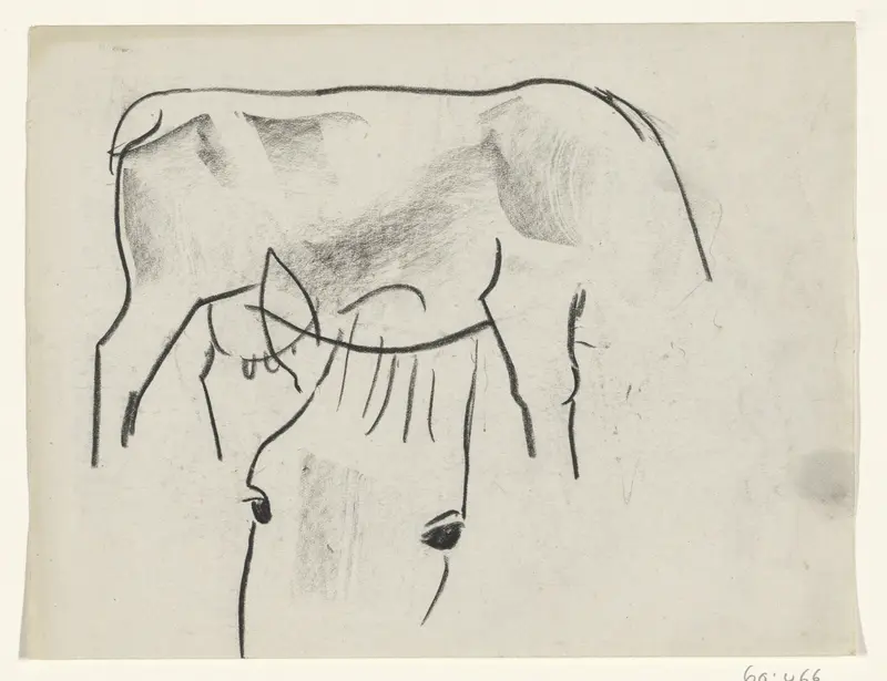 Lichaam van een koe en hoofd van een paard Wall Art by Leo Gestel - High-Resolution Digital Print