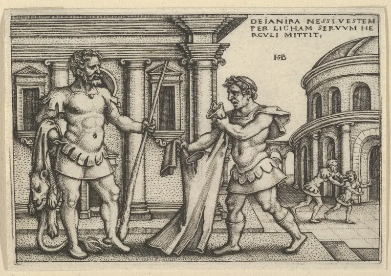 Lichas Bringing the Garment of Nessus to Hercules, from "The Labors of Hercules" Wall Art by Sebald Beham - High-Resolution Digital Print