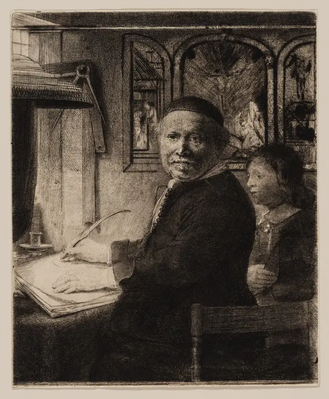 Lieven Willemsz van Coppenol, Writing Master: The Smaller Plate Wall Art by Rembrandt van Rijn - High-Resolution Digital Print