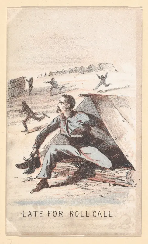 Life in Camp, Part 1: Late for Roll Call Wall Art by Winslow Homer - High-Resolution Digital Print