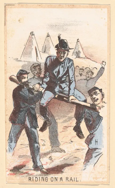 Life in Camp, Part 1: Riding on a Rail Wall Art by Winslow Homer - High-Resolution Digital Print