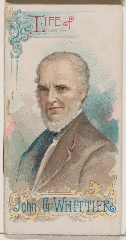 Life of John Greenleaf Whittier, from the Histories of Poor Boys and Famous People series of booklets (N79) for Duke brand cigarettes Wall Art by W. Duke, Sons & Co. - High-Resolution Digital Print