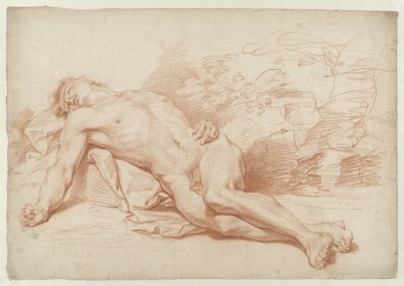 Liggend mannelijk naakt Wall Art by Cornelis Joseph d' Heur - High-Resolution Digital Print