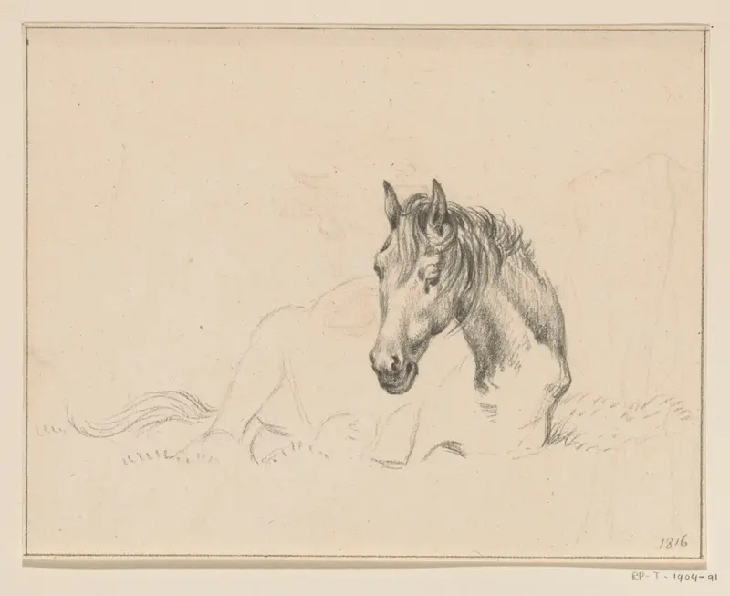 Liggend paard Wall Art by Jean Bernard - High-Resolution Digital Print