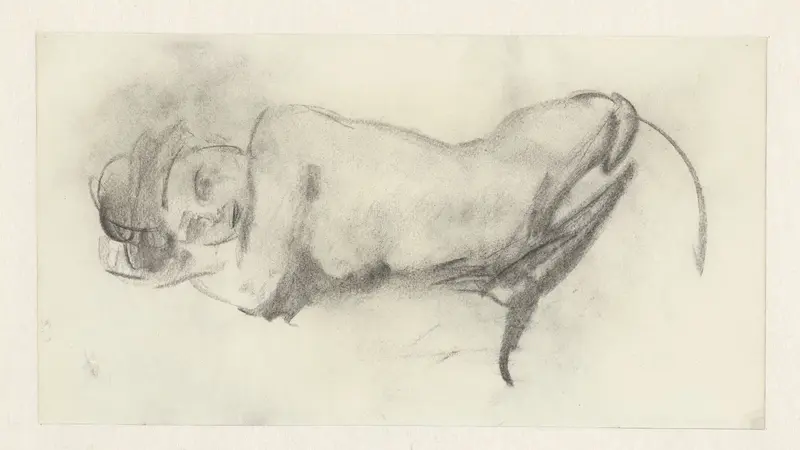 Liggend vrouwelijk naakt Wall Art by Isaac Israels - High-Resolution Digital Print
