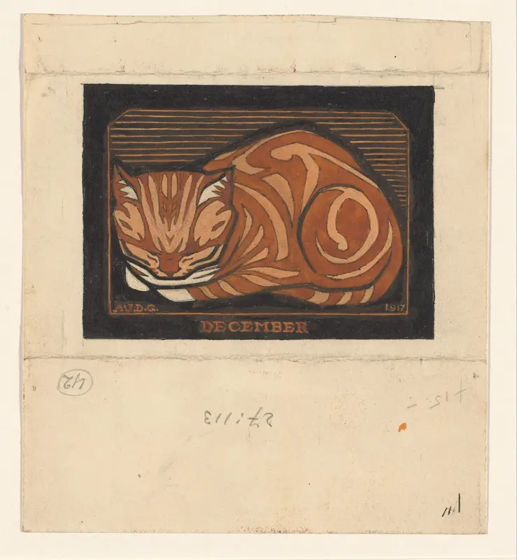 Liggende cyperse kat Wall Art by Unknown - High-Resolution Digital Print