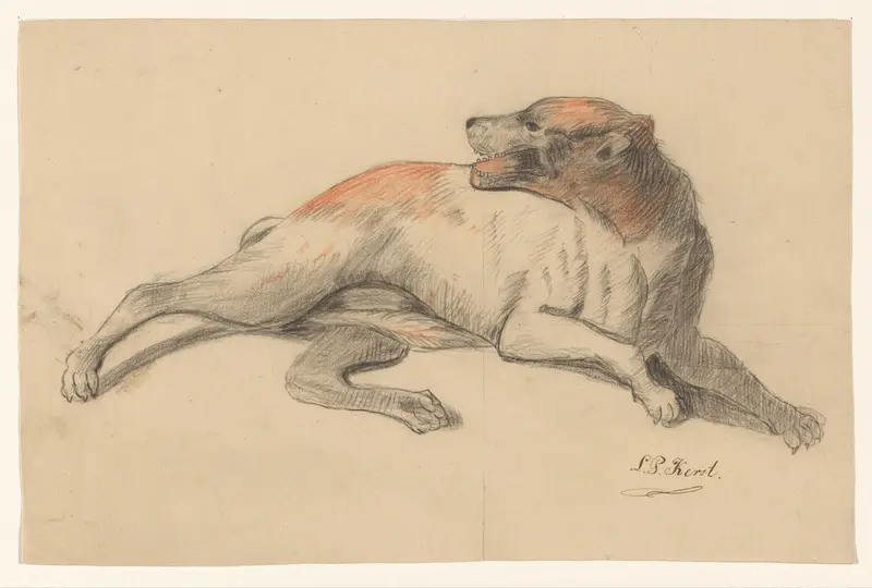 Liggende hond Wall Art by L.P. Kerst - High-Resolution Digital Print