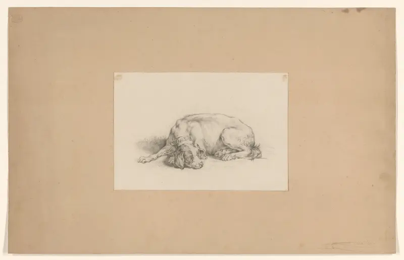 Liggende hond Wall Art by August Allebé - High-Resolution Digital Print