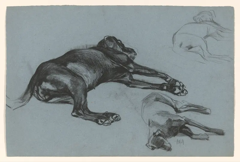 Liggende honden Wall Art by Pieter de Josselin de Jong - High-Resolution Digital Print