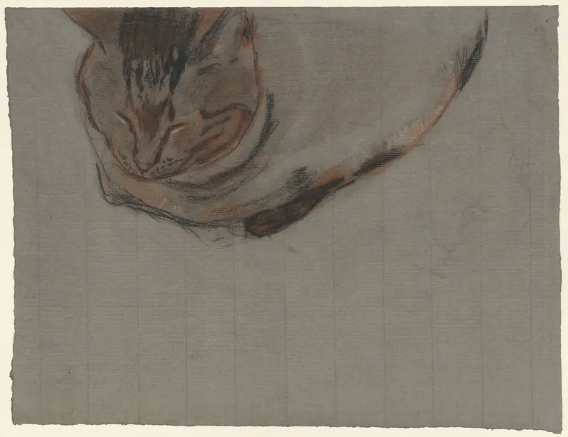Liggende kat Wall Art by Theo Nieuwenhuis - High-Resolution Digital Print