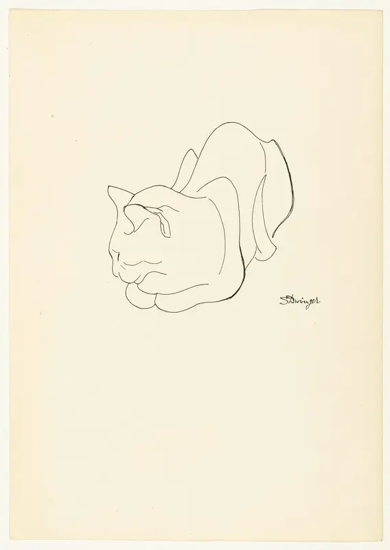 Liggende kat Wall Art by Unknown - High-Resolution Digital Print