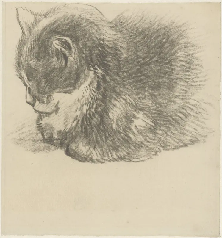 Liggende kat, naar links Wall Art by Guillaume Anne van der Brugghen - High-Resolution Digital Print