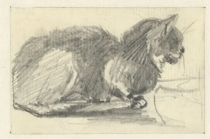 Liggende kat, naar rechts Wall Art by Guillaume Anne van der Brugghen - High-Resolution Digital Print