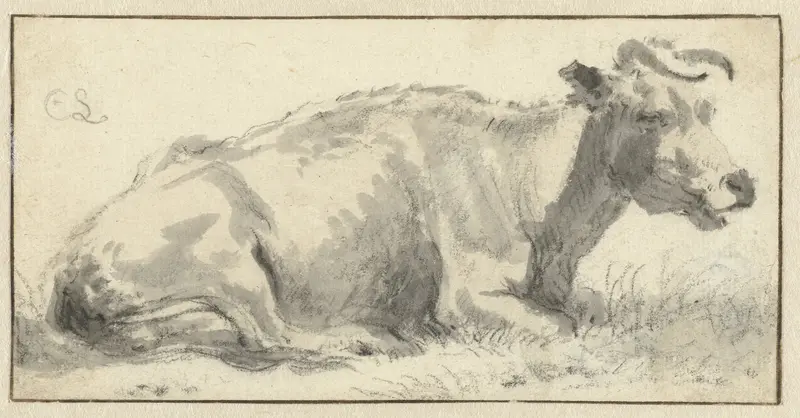 Liggende koe, naar rechts Wall Art by Cornelis Saftleven - High-Resolution Digital Print
