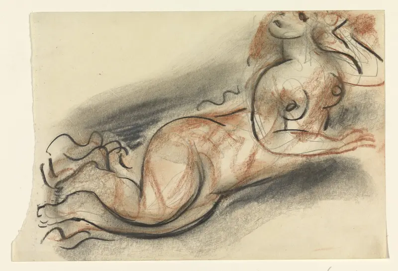 Liggende naakte vrouw Wall Art by Leo Gestel - High-Resolution Digital Print