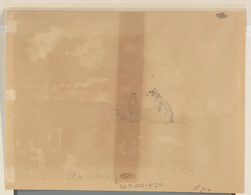 Liggende vrouw en hond Wall Art by Jacques Raymond Brascassat - High-Resolution Digital Print