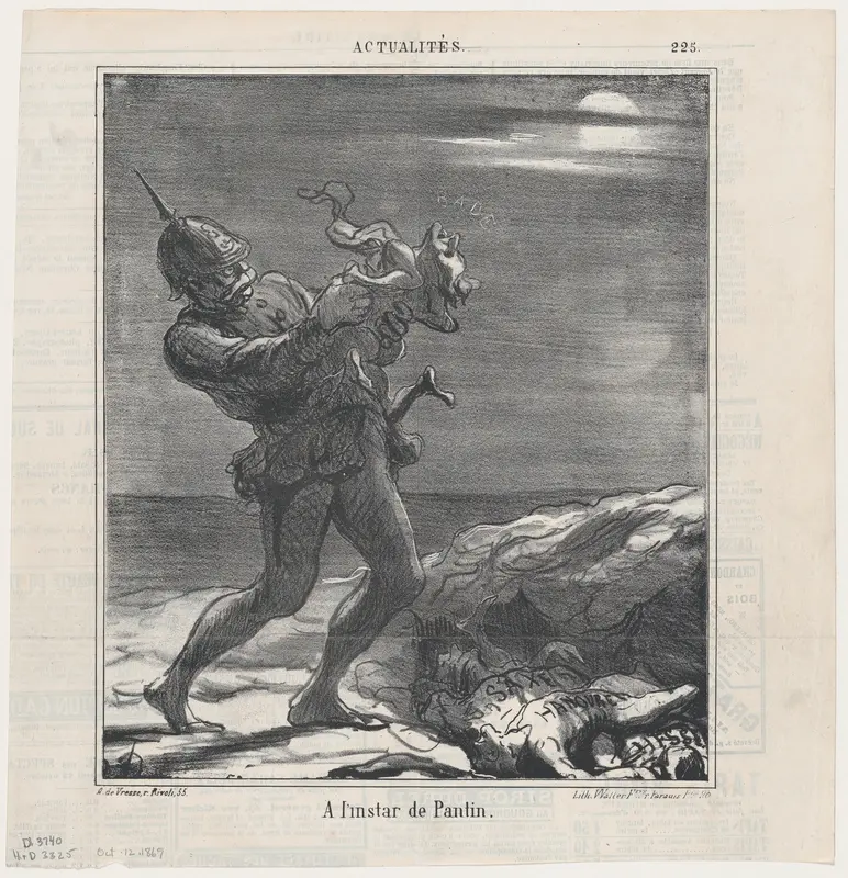 Like a Puppet, from 'News of the day,' published in Le Charivari, October 12, 1869 Wall Art by Honoré Daumier - High-Resolution Digital Print