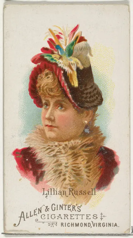 Lillian Russell, from World's Beauties, Series 1 (N26) for Allen & Ginter Cigarettes Wall Art by Allen & Ginter - High-Resolution Digital Print