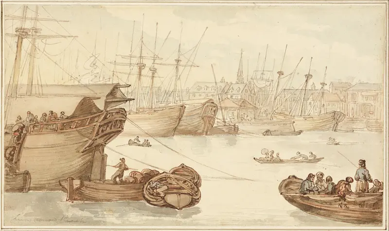 Limehouse Reach Wall Art by Thomas Rowlandson - High-Resolution Digital Print