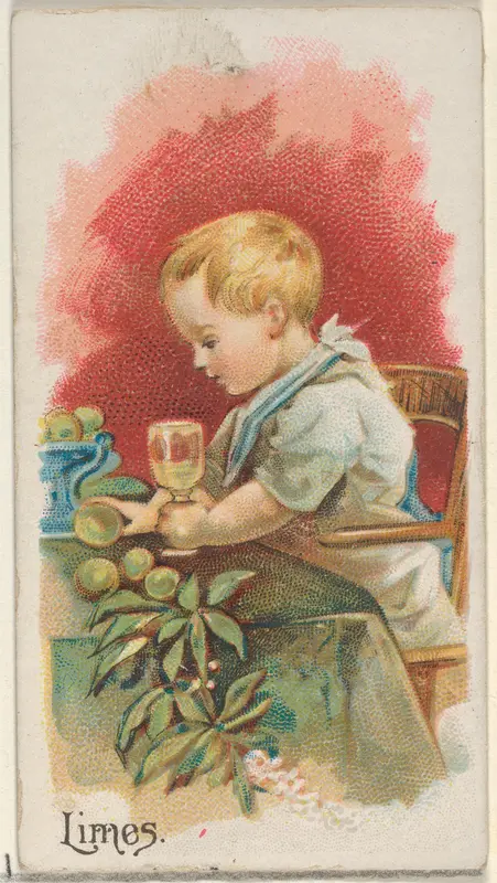 Limes, from the Fruits series (N12) for Allen & Ginter Cigarettes Brands Wall Art by Allen & Ginter - High-Resolution Digital Print