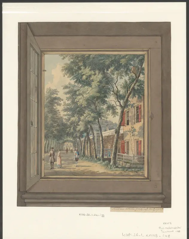 Lindelaan door een venster gezien Wall Art by Unknown - High-Resolution Digital Print