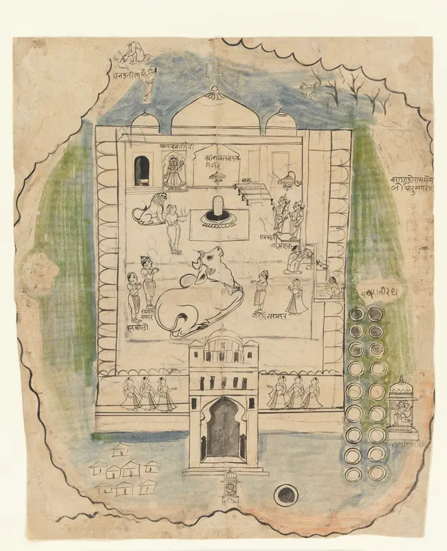Linga Temple Compound Wall Art by Unknown - High-Resolution Digital Print