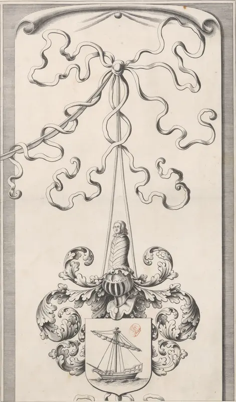 Linker wapenrand van een kaart van het Hoogheemraadschap van Schieland (bovenste deel) Wall Art by Johannes Vinckboons - High-Resolution Digital Print