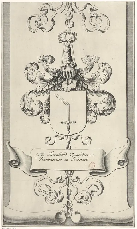 Linker wapenrand van een kaart van het Hoogheemraadschap van Schieland (onderste deel) Wall Art by Johannes Vinckboons - High-Resolution Digital Print
