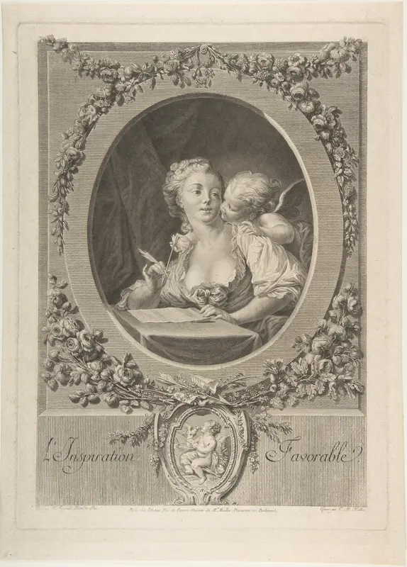 L'Inspiration Favorable Wall Art by Jean Honoré Fragonard - High-Resolution Digital Print