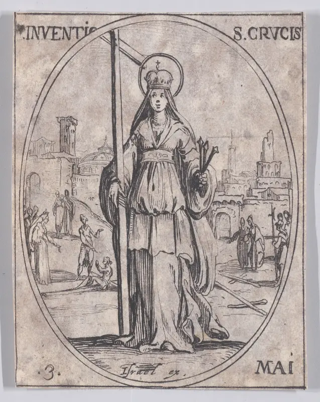 L'Invention de la Ste. Croix (The Invention of the True Cross), May 3rd, from "Les Images De Tous Les Saincts et Saintes de L'Année" (Images of All of the Saints and Religious Events of the Year) Wall Art by Jacques Callot - High-Resolution Digital Print
