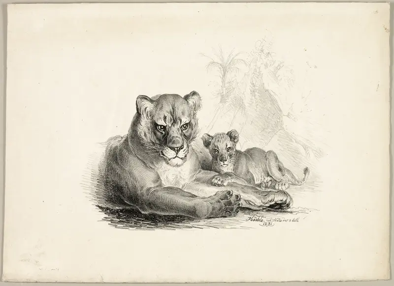 Lion with Cubs Wall Art by Johann Höchle - High-Resolution Digital Print