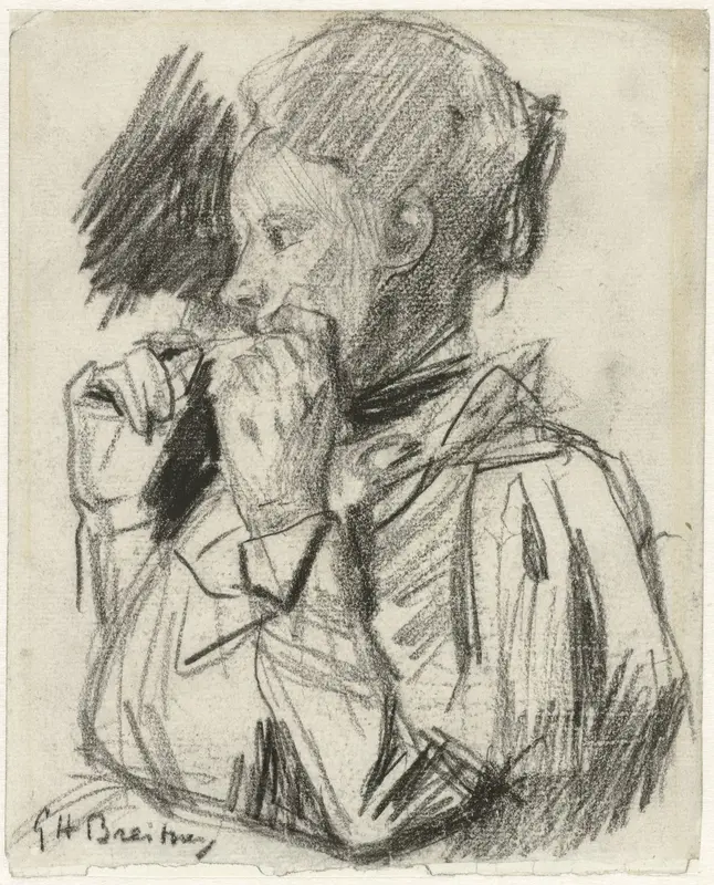 Lise Jordan, zittend naar links Wall Art by George Hendrik Breitner - High-Resolution Digital Print