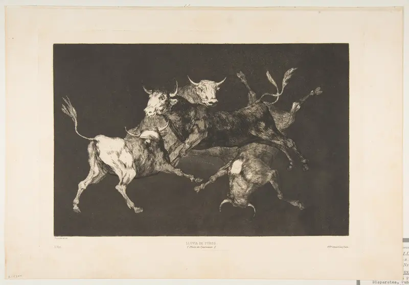 Little Bulls' Folly, from "The Disparates" (Disparates, Plate D)