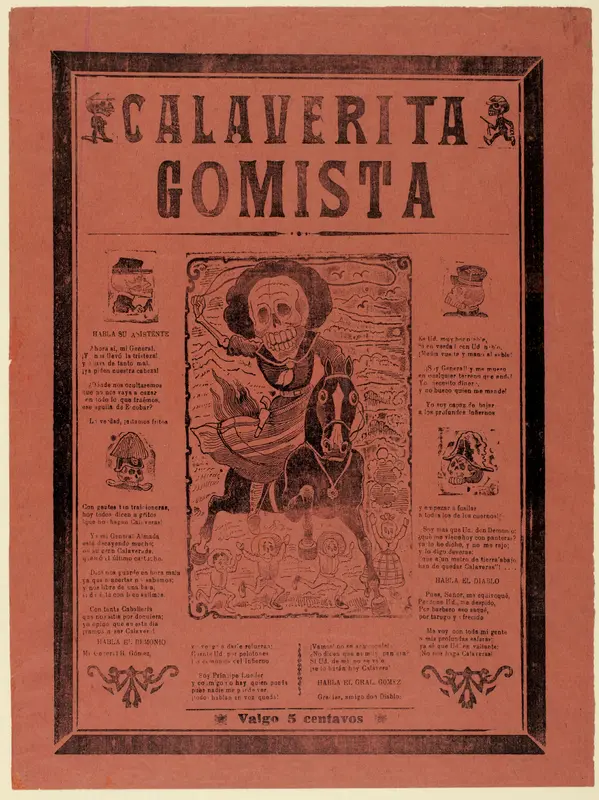 Little Calavera of General Gómez Wall Art by José Guadalupe Posada - High-Resolution Digital Print