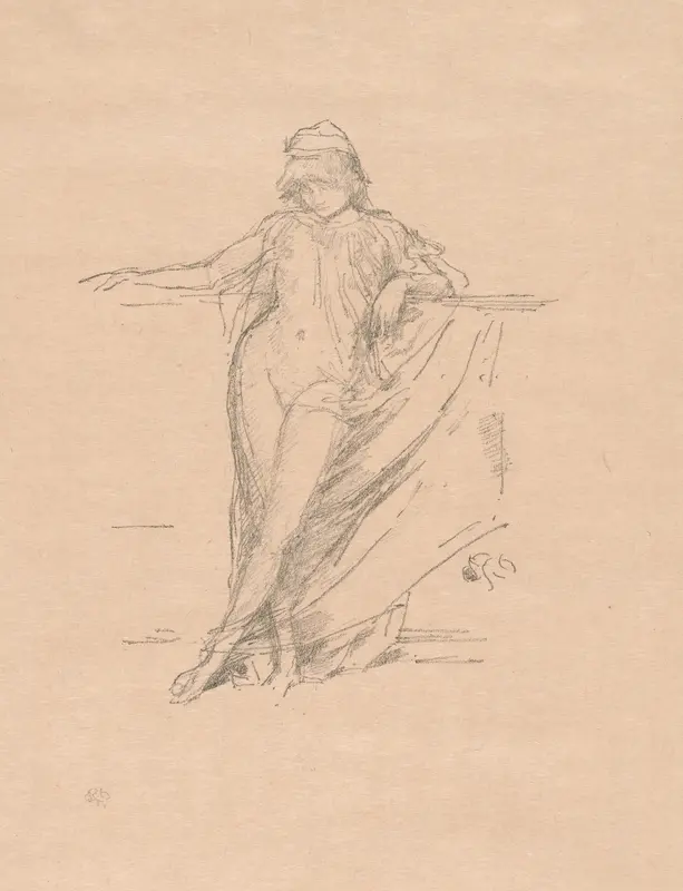Little Draped Figure, Leaning