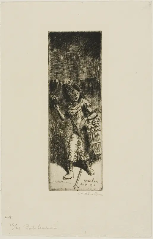 Little Flower Girl Wall Art by Théophile-Alexandre Pierre Steinlen - High-Resolution Digital Print