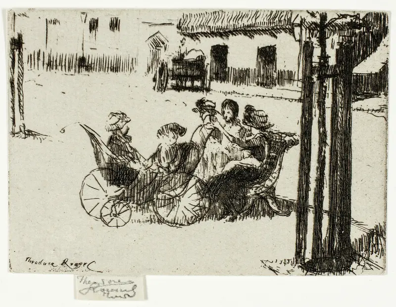 Little Girls and Perambulators, Chelsea Embankment Wall Art by Theodore Roussel - High-Resolution Digital Print