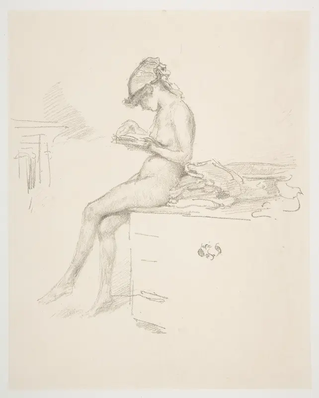 Little Nude Model, Reading Wall Art by James McNeill Whistler - High-Resolution Digital Print