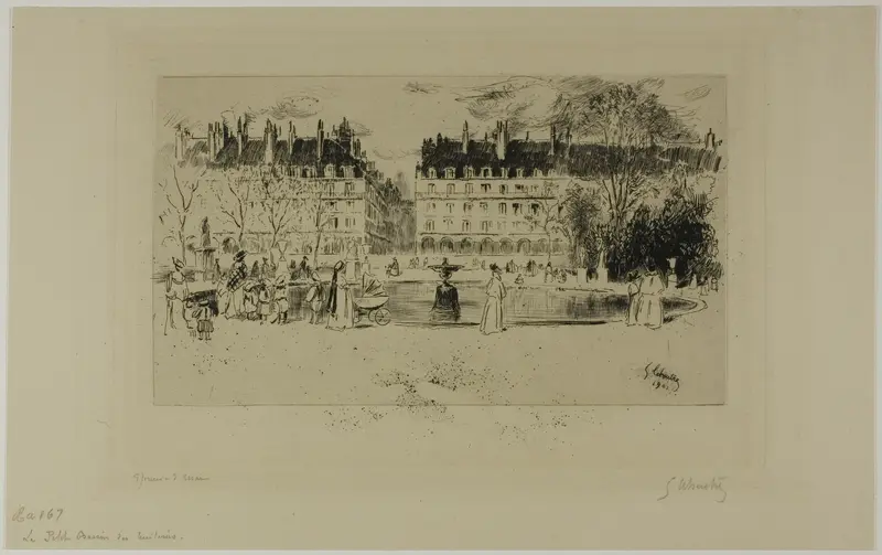Little Pond at the Tuileries Wall Art by Gustave Leheutre - High-Resolution Digital Print