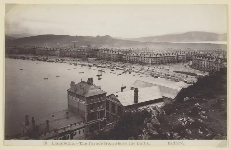 Llandudno-The Parade from above the Baths Wall Art by Francis Bedford - High-Resolution Digital Print
