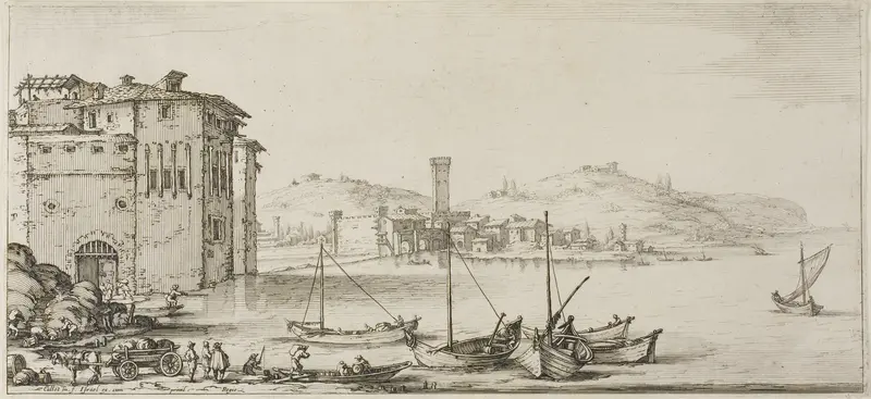 Loading Merchandise, from Various Scenes Designed in Florence Wall Art by Jacques Callot - High-Resolution Digital Print