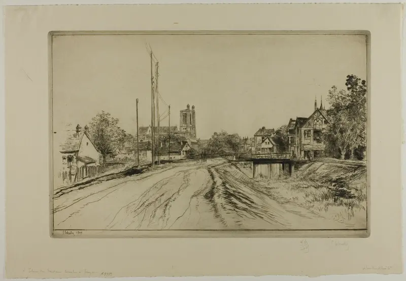 Lock of the New Canal, Troyes Wall Art by Gustave Leheutre - High-Resolution Digital Print