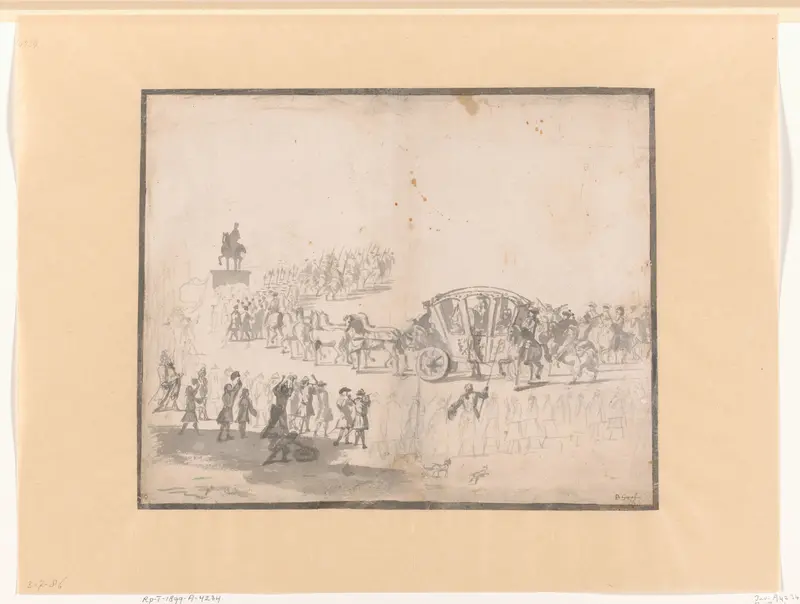 Lodewijk XIV in een rijtuig te Parijs Wall Art by Barent Gael - High-Resolution Digital Print