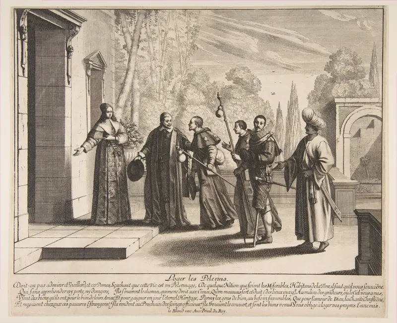 Lodge the Pilgrims Wall Art by Abraham Bosse - High-Resolution Digital Print