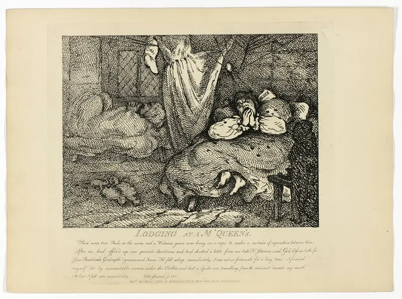 Lodging at M'Queen's, from Boswell's Tour of the Hebrides Wall Art by Thomas Rowlandson - High-Resolution Digital Print
