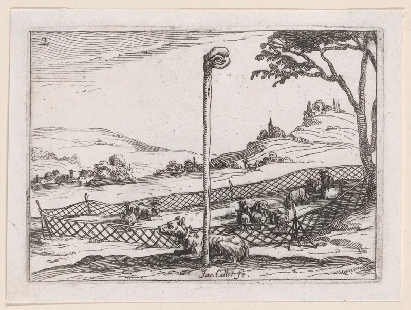 L'Oeil Vigilant (The Watchful Eye), plate 2 from "Lux Claustri ou La Lumière du Cloitre" (The Light of the Cloisters) Wall Art by Jacques Callot - High-Resolution Digital Print