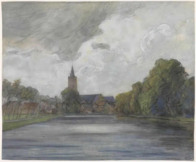Loenen aan de Vecht, over het water gezien Wall Art by Frans Smissaert - High-Resolution Digital Print