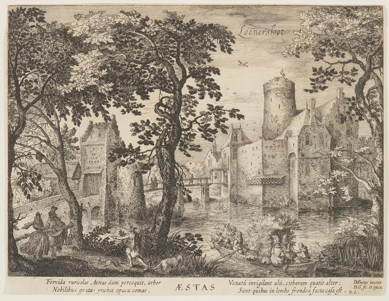 Loenersloot - Summer, from The Seasons, View of Castles in the Vicinity of Amsterdam Wall Art by Hessel Gerritsz - High-Resolution Digital Print