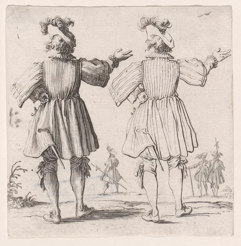 L'Officier a la Collerette Vu de Dos (The Officer with the Hackle Seen from Behind), from "Varie Figure" (Various Figures) Wall Art by Jacques Callot - High-Resolution Digital Print