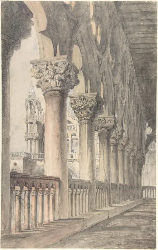 Loggia of the Ducal Palace, Venice Wall Art by John Ruskin - High-Resolution Digital Print